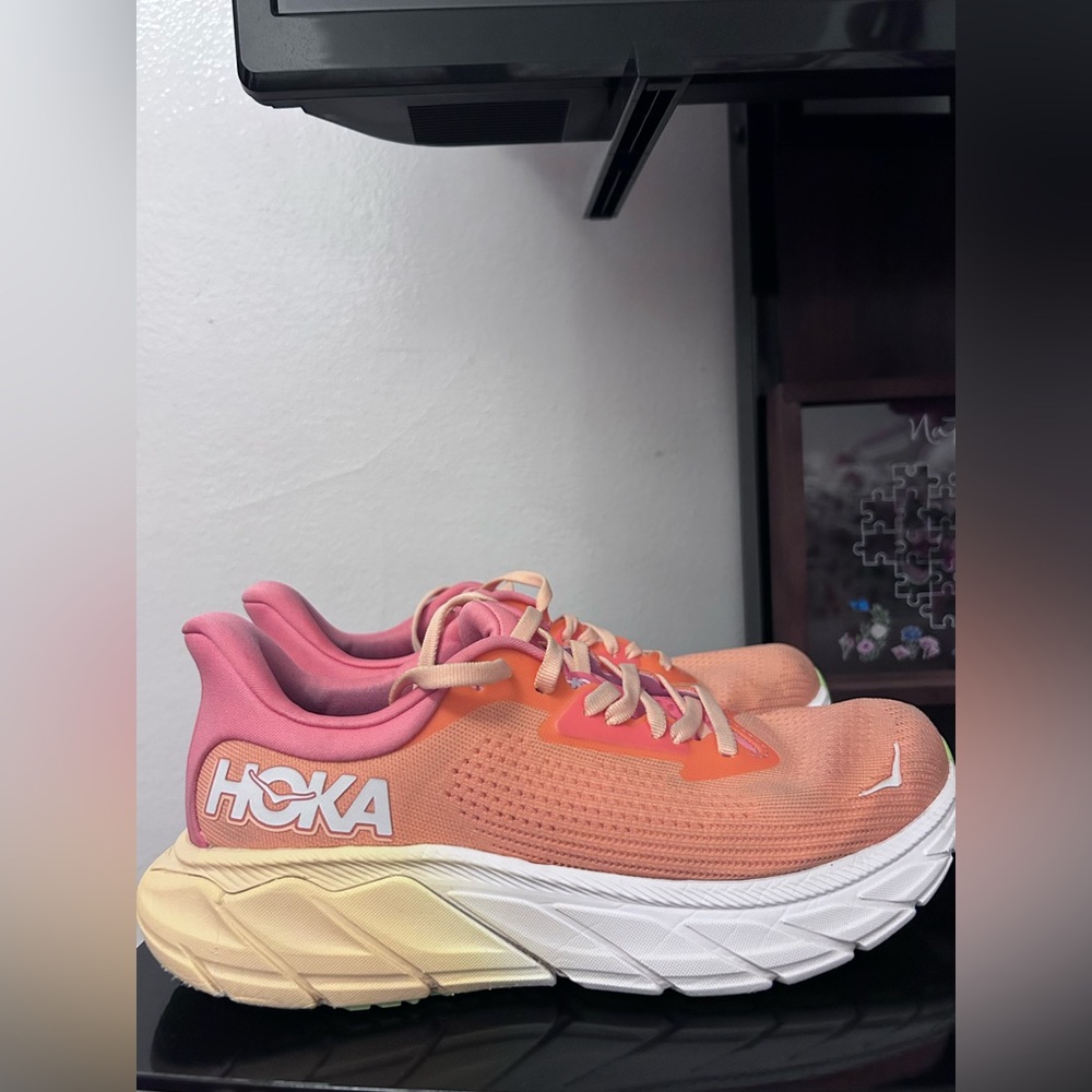 Hoka Women's Pink and Orange Running Shoes